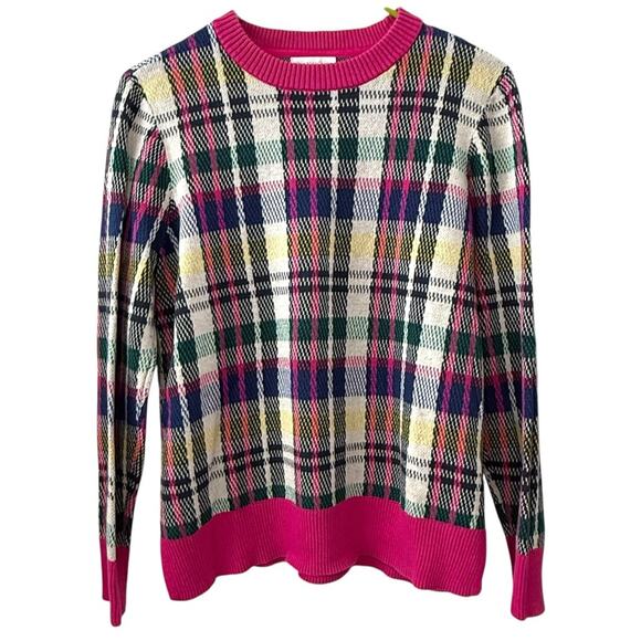 Charter Club Sweaters - Charter Club Large Multicolor Pink Plaid Tartan Crewneck Sweater  Preppy